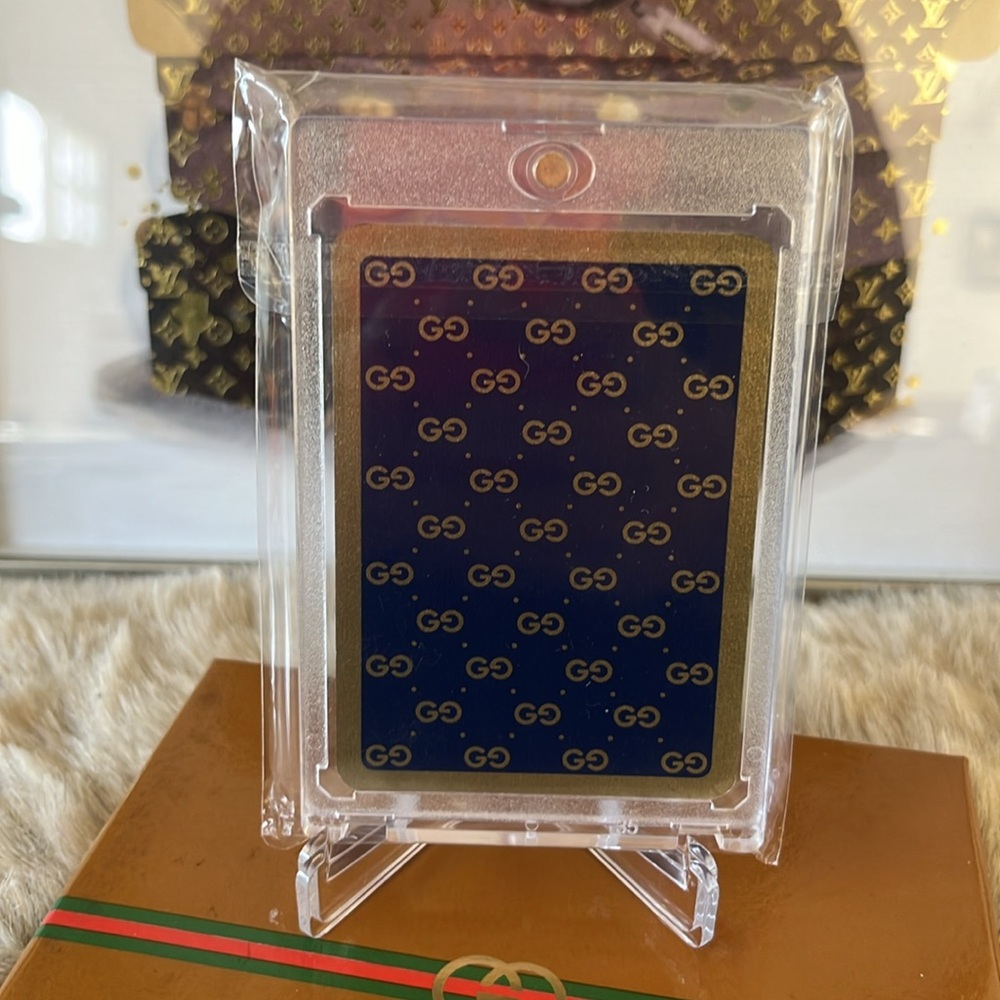Gucci Playing card Monogram blue Vintage. One Gucci Authenticated Playing Card. - Picture 6 of 7